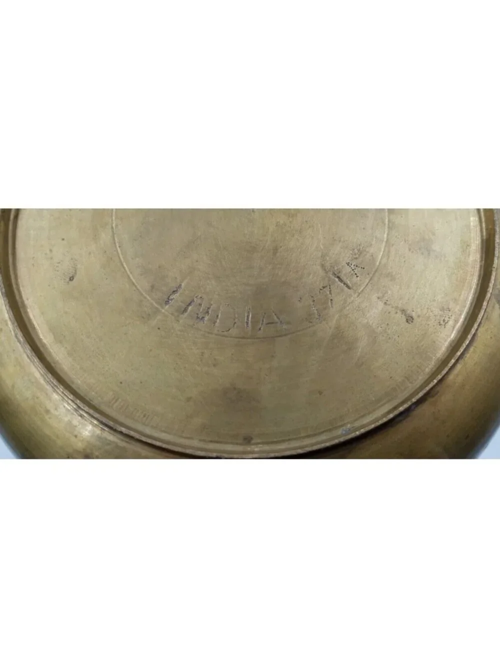 Vintage Sarna Brass Spittoon Vase India Hourglass Shaped Etched 9